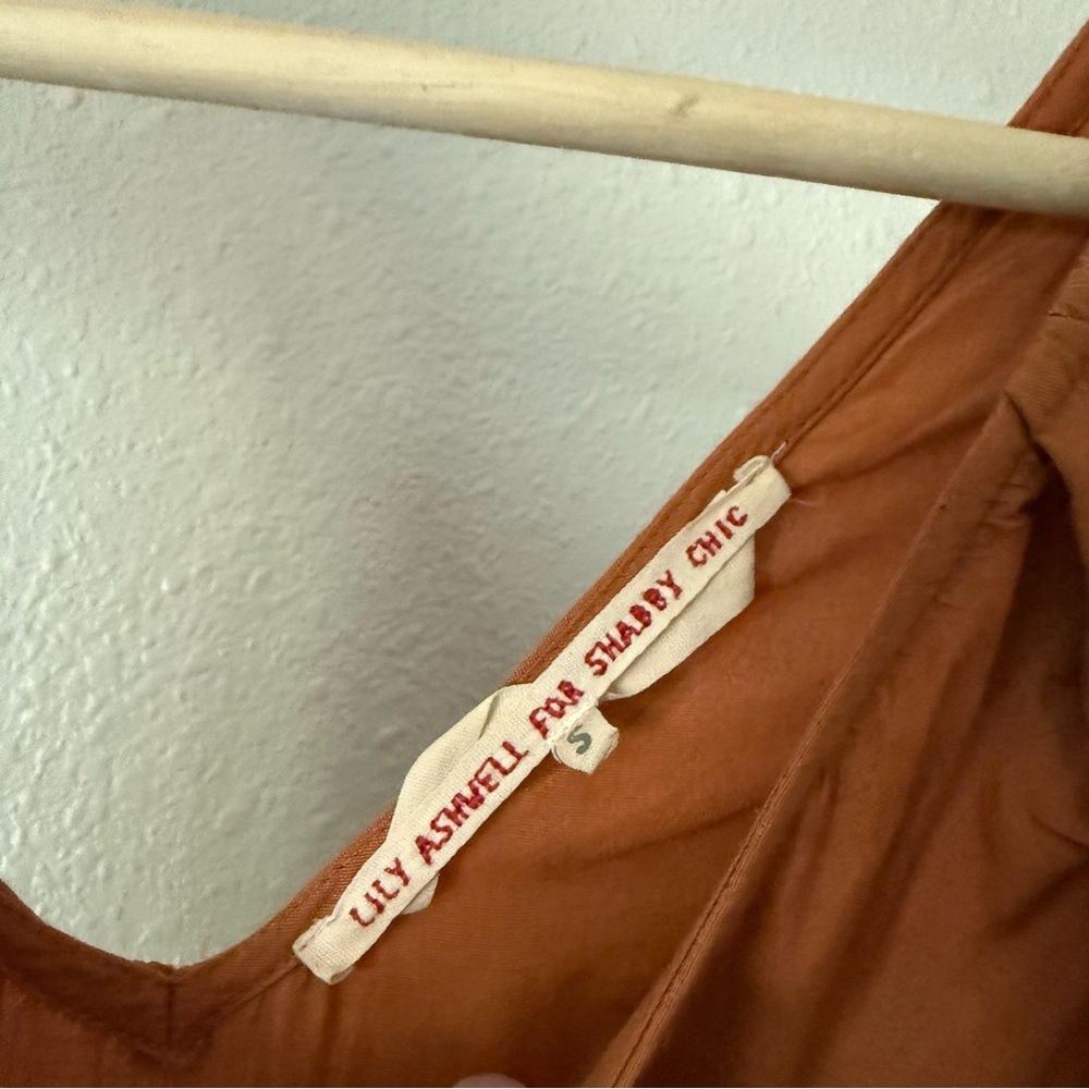 LILY ASHWELL for shabby chic rust orange v neck draped slip maxi dress - Picture 7 of 7